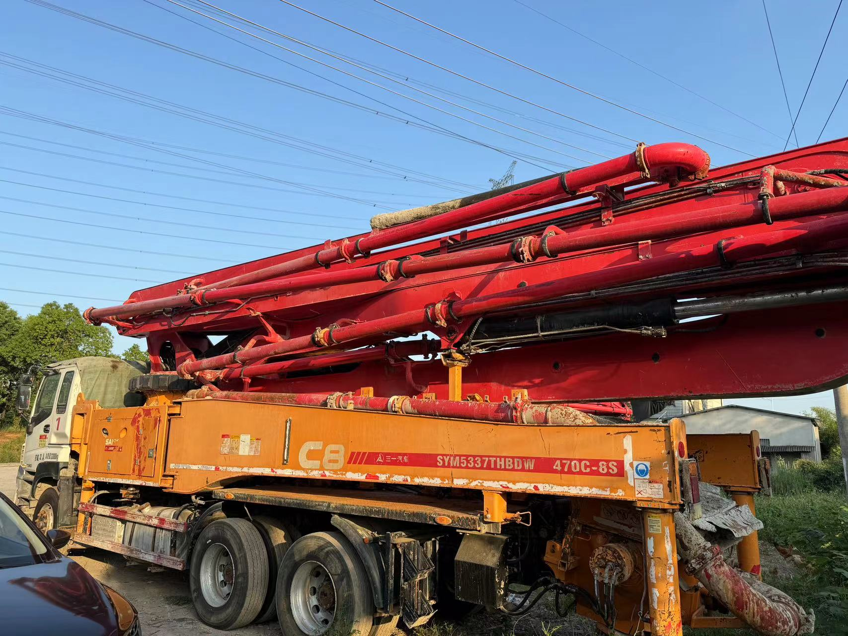 2015 sany boom pump 47m truck-mounted concrete pump car на шасі isuzu