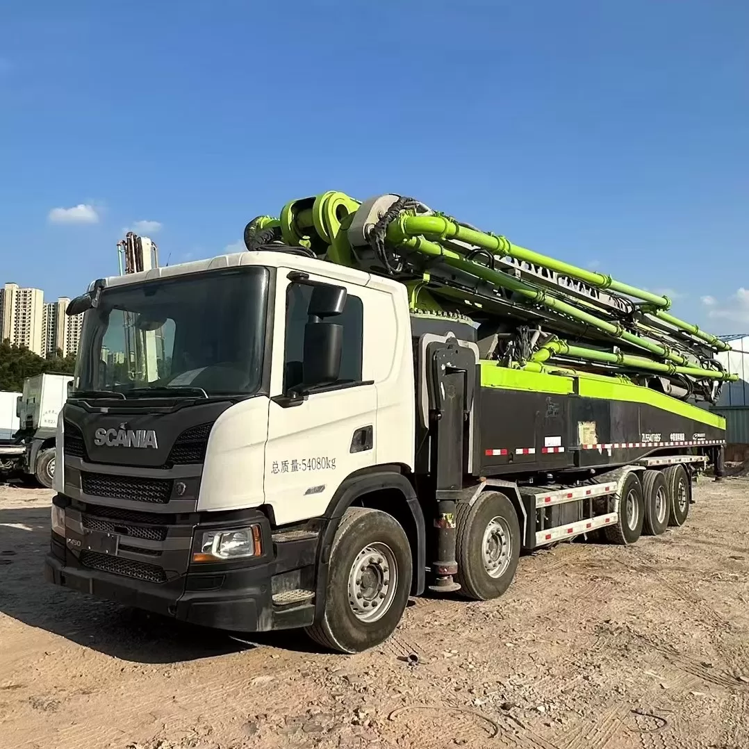 якість 2021 zoomlion boom pump truck-mounted concrete pump car 67m on scania chassis