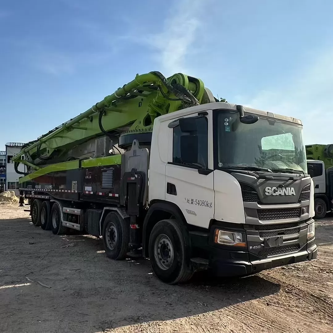 якість 2021 zoomlion boom pump truck-mounted concrete pump car 67m on scania chassis