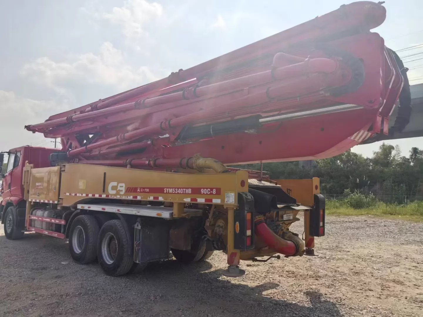 якість 2020 sany boom pump truck-mounted concrete pump car 49m on sany chassis