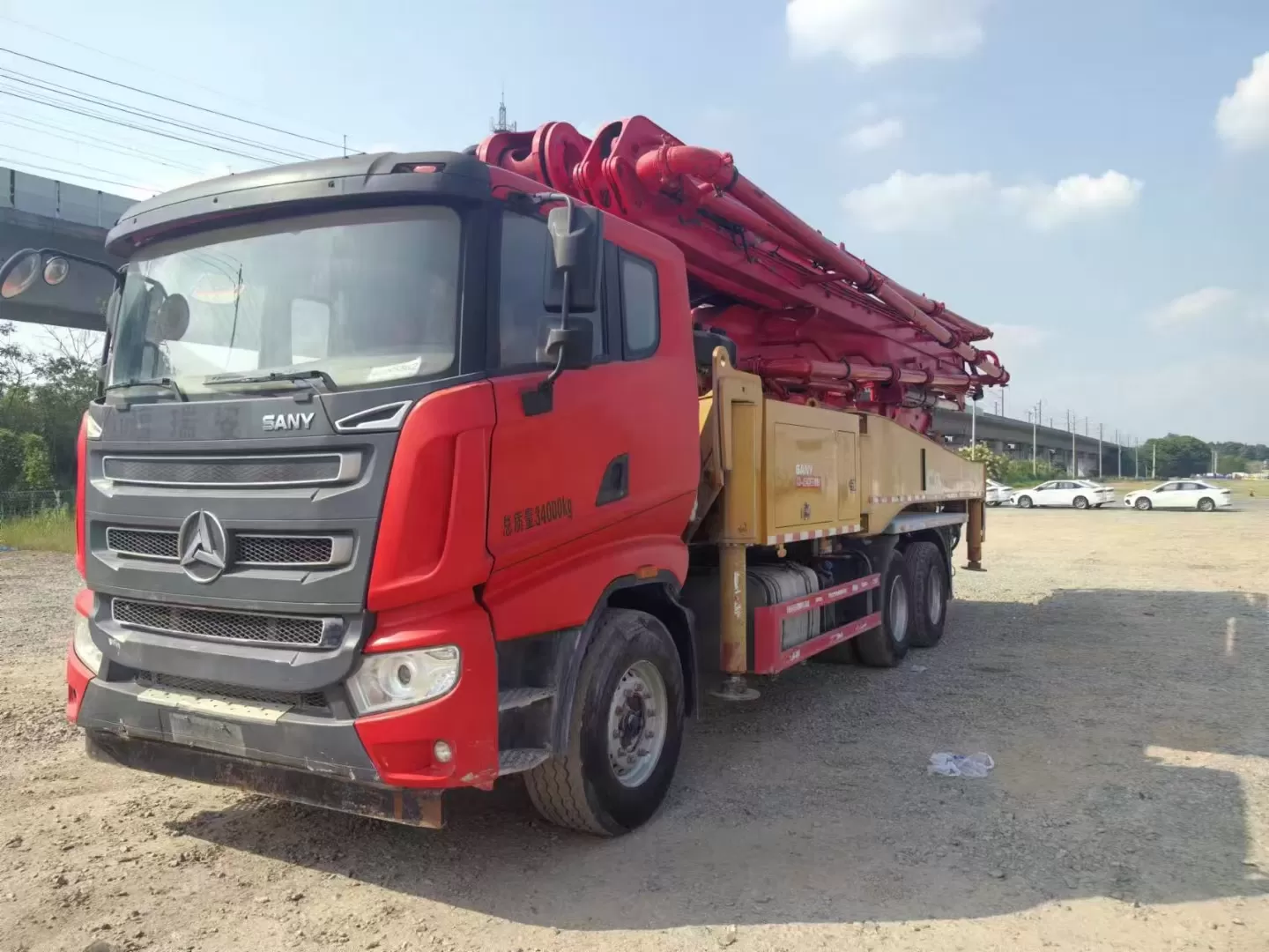 якість 2020 sany boom pump truck-mounted concrete pump car 49m on sany chassis